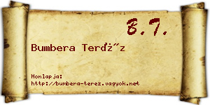 Bumbera Teréz névjegykártya